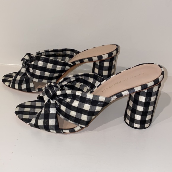 Loeffler Randall Coco Knotted Gingham Mules - Picture 5 of 6